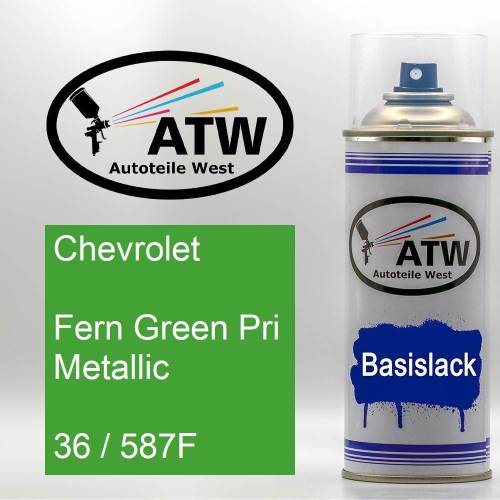 Chevrolet, Fern Green Pri Metallic, 36 / 587F: 400ml Sprühdose, von ATW Autoteile West.